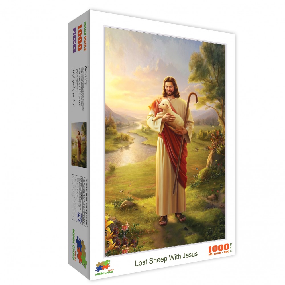 Bộ tranh xếp hình cao cấp 1000 mảnh – Lost Sheep With Jesus 